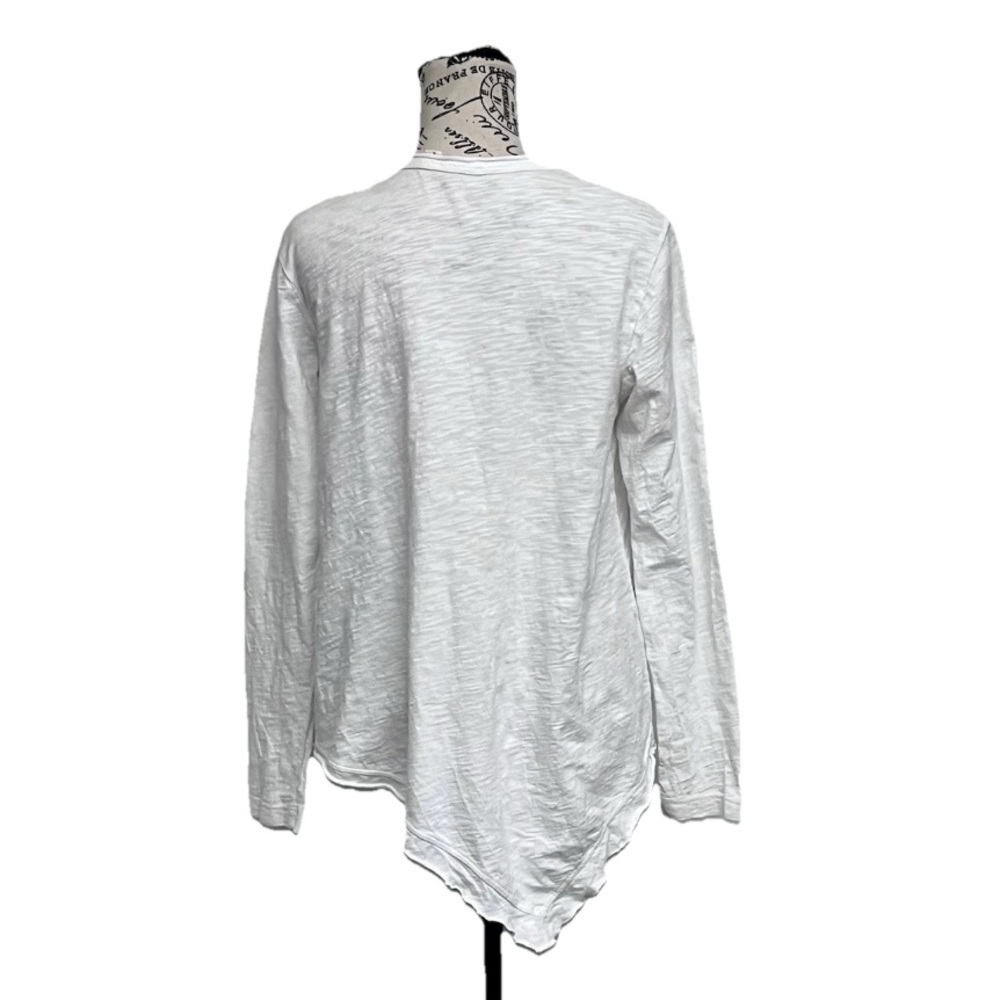Wilt White Cotton Tunic Blouse S Asymmetrical Hem Lagenlook Coastal Boho - Picture 5 of 10